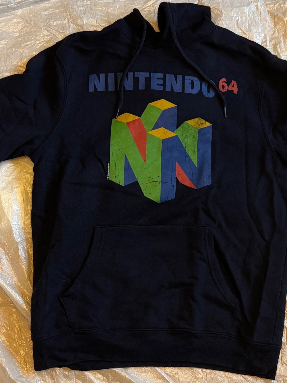 Nintendo Navy Hoodie with Multicolor N64 Logo Old Navy